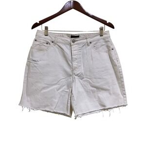 House of Harlow 1960 Denim‎ Shorts Raw Hem Distressed White Cotton Size 29